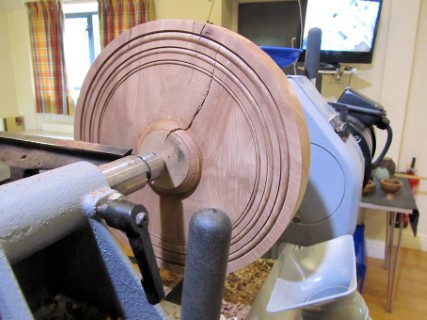 Item No3. A large elm dish with splits